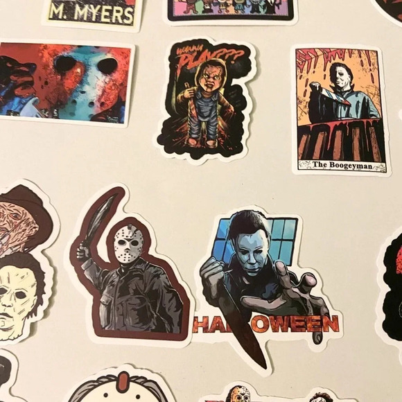 Lot of 51 Assorted Slasher Movie Stickers Halloween Scream Jason Freddy - Picture 3 of 16